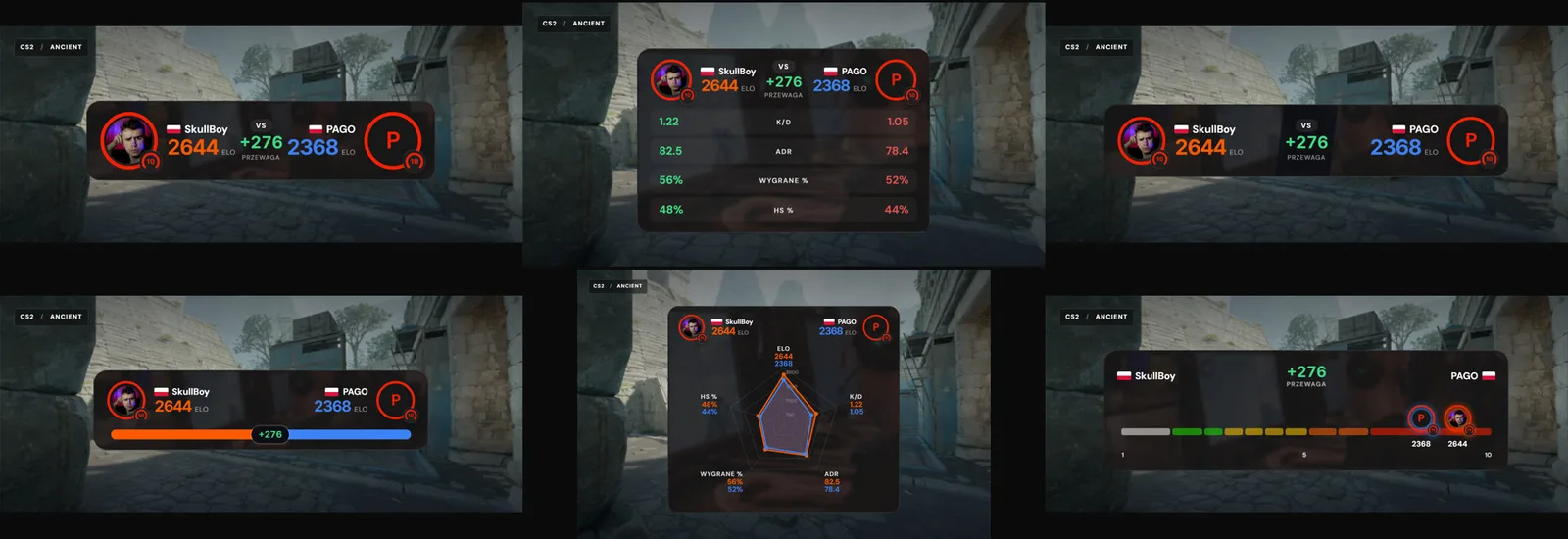 Galeria układów VERSUS FACEIT Banner Studio