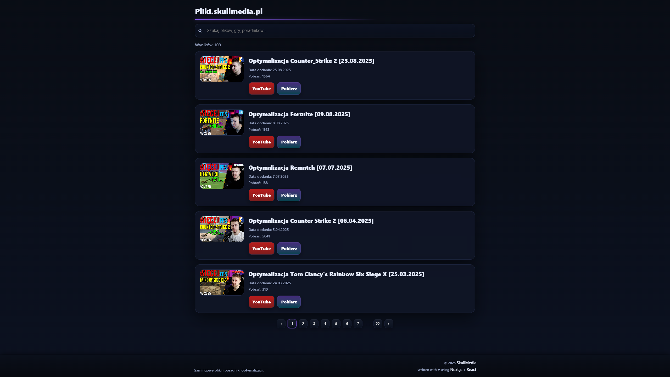 Pliki.skullmedia.pl (Baza plików i poradników do optymalizacji gier)